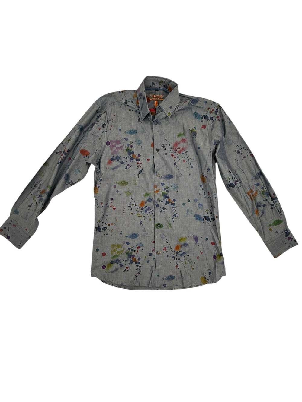 Visconti Signature Paint Splatter Button Down Shirt Size S